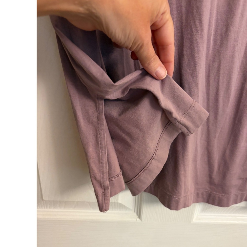 Duluth Trading Co Pima Cotton Modal Tunic Top Purple XL Long Sleeve Side Slit - Picture 2 of 7
